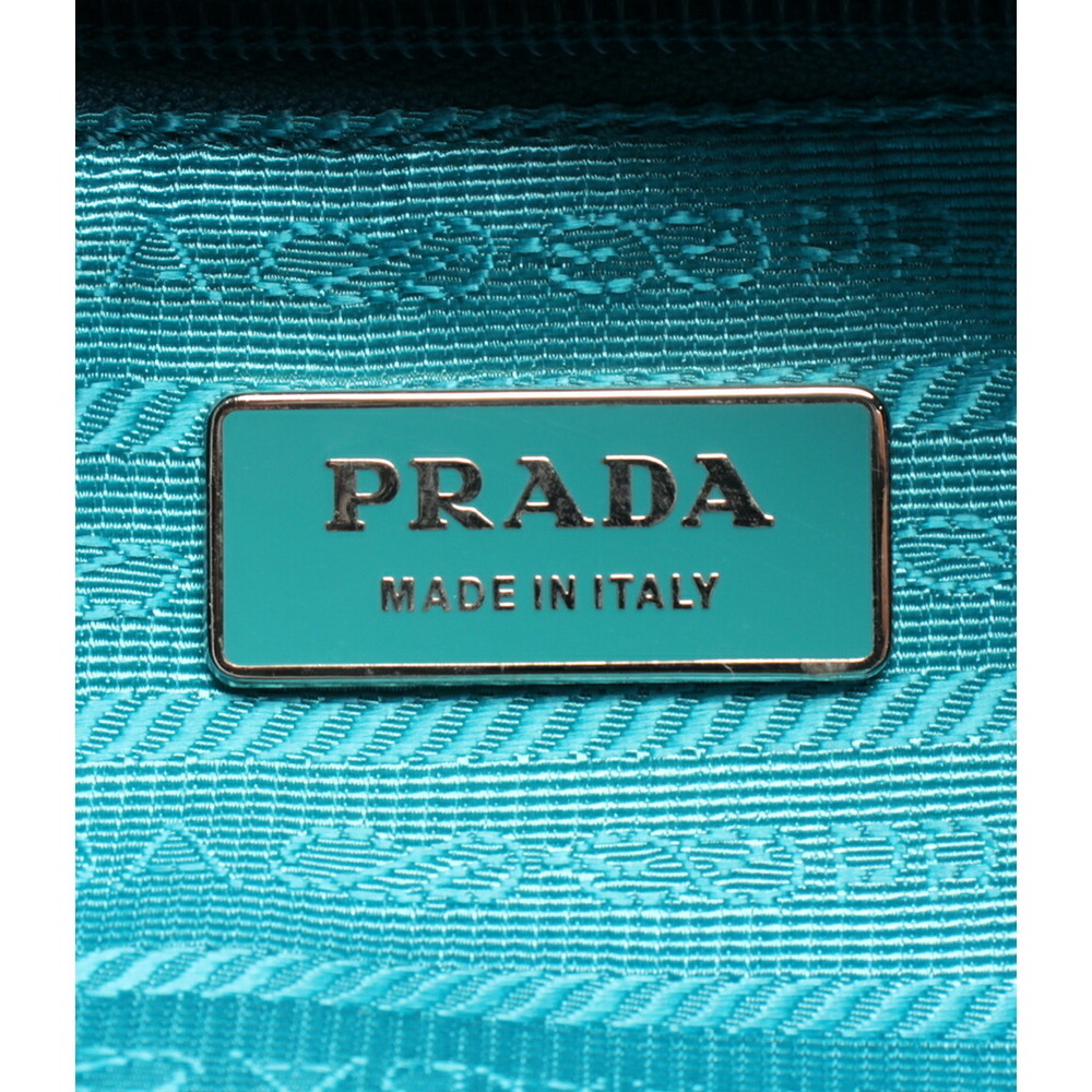 Prada Tessuto 2way handbag ruched top handles Turquoise Blue - Picture 4 of 6